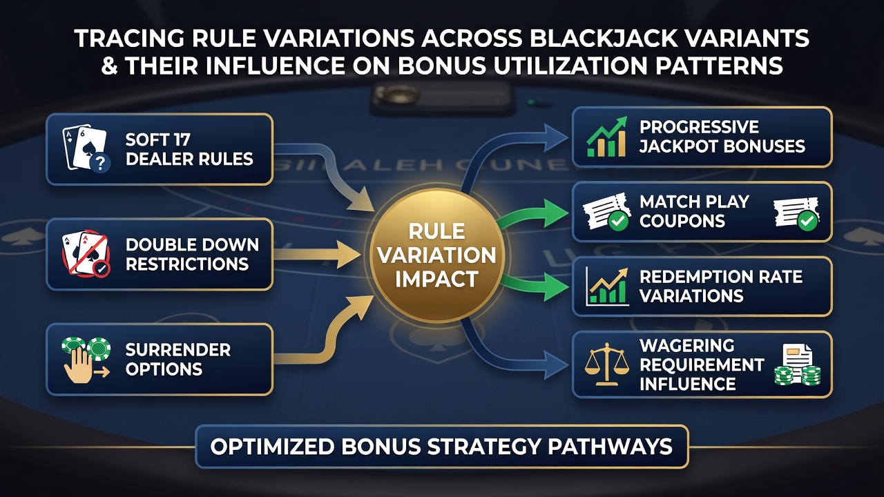 Diagramme zu Bonusnutzungsmustern in digitalen Blackjack-Sitzungen mit Regelvariationen